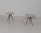 Tables Triangulaires en Bois avec Pieds en Fer, 1950s, Set de 2 6