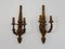 Large Vintage Italian Wall Lights in Gilded Wood and Metal Arms, 1950s, Set of 2 1