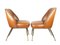 Campanula Chairs in Brown Leather and Brass by Carlo Pagani for Arflex, 1952, Set of 2, Image 10