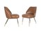 Campanula Armchairs in Brown Leather and Brass by Carlo Pagani for Arflex, 1952, Set of 2 1