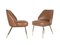 Campanula Armchairs in Brown Leather and Brass by Carlo Pagani for Arflex, 1952, Set of 2, Image 1
