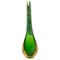 Moderne Vase aus Muranoglas in Grün & Gelb von Flavio Poli für Seguso, 1970er 1