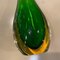 Vase Moderne en Verre de Murano Vert et Jaune par Flavio Poli pour Seguso, 1970s 6