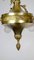 Antique French Art Nouveau Brass Glass Chandelier, 1900s 32