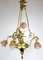 Antique French Art Nouveau Brass Glass Chandelier, 1900s, Image 33