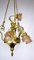 Antique French Art Nouveau Brass Glass Chandelier, 1900s 9