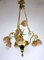 Antique French Art Nouveau Brass Glass Chandelier, 1900s 17