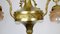 Antique French Art Nouveau Brass Glass Chandelier, 1900s, Image 31