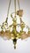 Antique French Art Nouveau Brass Glass Chandelier, 1900s 20