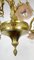 Antique French Art Nouveau Brass Glass Chandelier, 1900s 4
