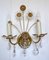 Brass & Lead Crystal Wall Lamp from Palwa, 1960s, Image 1