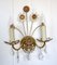 Brass & Lead Crystal Wall Lamp from Palwa, 1960s, Image 9