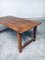 French Rustic Farmhouse Trestle Oak & Wrought Iron Dining Table, France, 1960s 16