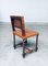 Englische Beistellstühle aus hellbraunem Leder & Eiche im Cromwellschen Stil, Frühe 1900er, 4 . Set 14