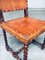 English Cromwellian Style Tan Leather & Oak Side Chairs, Early 1900s, Set of 4, Image 6
