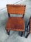 English Cromwellian Style Tan Leather & Oak Side Chairs, Early 1900s, Set of 4, Image 20