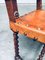English Cromwellian Style Tan Leather & Oak Side Chairs, Early 1900s, Set of 4, Image 28