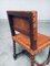 English Cromwellian Style Tan Leather & Oak Side Chairs, Early 1900s, Set of 4 8