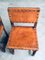 English Cromwellian Style Tan Leather & Oak Side Chairs, Early 1900s, Set of 4, Image 13