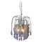Violet and Metal Suspension Lamp, 1950s 1