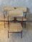 20th Century French Folding Chairs in Rattan and Metal, 1950s, Set of 3 3
