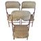 20th Century French Folding Chairs in Rattan and Metal, 1950s, Set of 3 1