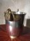 French Ice Bucket in Silver Plated Metal with Swan Head Handles, 1950s 5