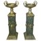 Italian Empire Style Columns in Green Marble and Gilded Bronze, Set of 2 1