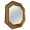 Espejo francés octogonal de madera dorada, años 50, Imagen 1