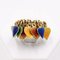 Vintage Ring in 18k Yellow Gold with Colored Enamels, 1970s 4