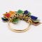 Vintage Ring in 18k Yellow Gold with Colored Enamels, 1970s 3
