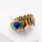 Vintage Ring in 18k Yellow Gold with Colored Enamels, 1970s, Image 5