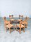 Brutalist Rustic Oak & Rush Dining Chairs, Belgium, 1960s, Set of 6 18