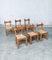 Brutalist Rustic Oak & Rush Dining Chairs, Belgium, 1960s, Set of 6, Image 1