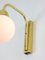 Goldene italienische Mid-Century Wandlampe aus Opalglas 9
