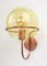 Mid-Century Wall Copper and Glass Lamp 10