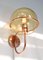 Lámpara de pared Mid-Century de cobre y vidrio, Imagen 3