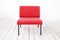 Red Lounge Chair with Black Square Steel, 1960s 7