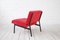 Red Lounge Chair with Black Square Steel, 1960s 5