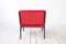 Red Lounge Chair with Black Square Steel, 1960s, Image 6