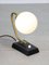 Lampe de Bureau Mid-Century en Laiton et Opaline 3