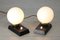 Lampes de Chevet Mid-Century en Laiton et Opaline, Set de 2 3