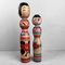 Figurines Dento Kokeshi Vintage par Abo Masafumi et Abo Muchihide, 1970s, Set de 2 3