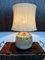 Lampada da tavolo artigianale in ceramica smaltata con paralume in seta selvatica, Germania, anni '60, Immagine 13