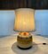 Large Handcrafted Glazed Ceramic Art Table Lamp with Wild Silk Lampshade, Germany, 1960s 2