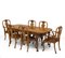 English Burr Walnut Dining Table and Six Chairs, 1930s, Set of 7 1