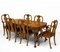 English Burr Walnut Dining Table and Six Chairs, 1930s, Set of 7 4