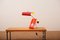 Lámpara de mesa con base Picchio Woodpecker de chapa roja y estructura de tubo de acero cromado de Mauro Martini para Fratelli Martini, 1976, Imagen 4
