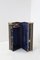 Vintage Italian Brass and Blue Leather Travel Cabinet by Claudia Mori, 1950 1