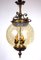 Lámpara colgante Messing de vidrio, años 50, Imagen 9
